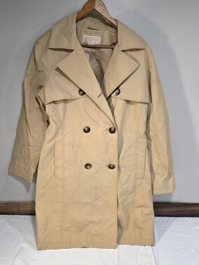 Michael Kors Tan Double-Breasted Trench Coat Size M